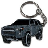FOUR WHEEL BEAST 4Runner keychain in Magnetic Gray, front view, durable enamel finish.