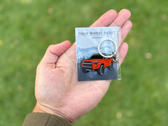 FOUR WHEEL BEAST 4Runner keychain size 2x1 inch, lightweight carry.
