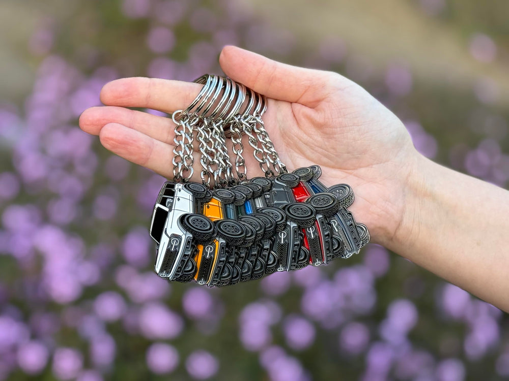 Four Wheel Beast Bronco keychain gift-ready packaging ideal for fans.