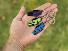 FOUR WHEEL BEAST Dodge Challenger keychain with logo offers reliable everyday organization
