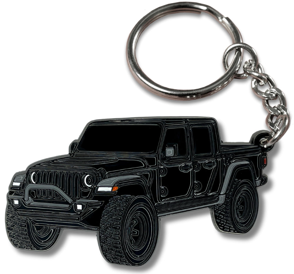 FOUR WHEEL BEAST Jeep Gladiator keychain metal enamel everyday carry