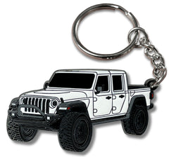 FOUR WHEEL BEAST Jeep Gladiator keychain with metal-enamel finish, durable daily carry