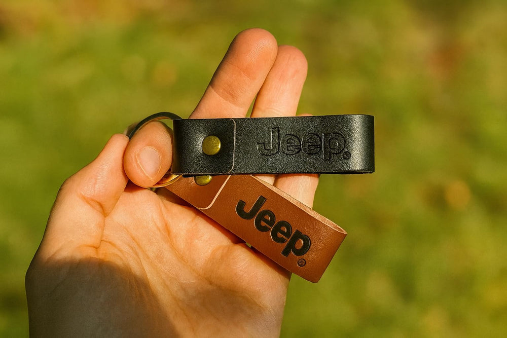FOUR WHEEL BEAST keychain shows a sturdy metal ring for reliable key security