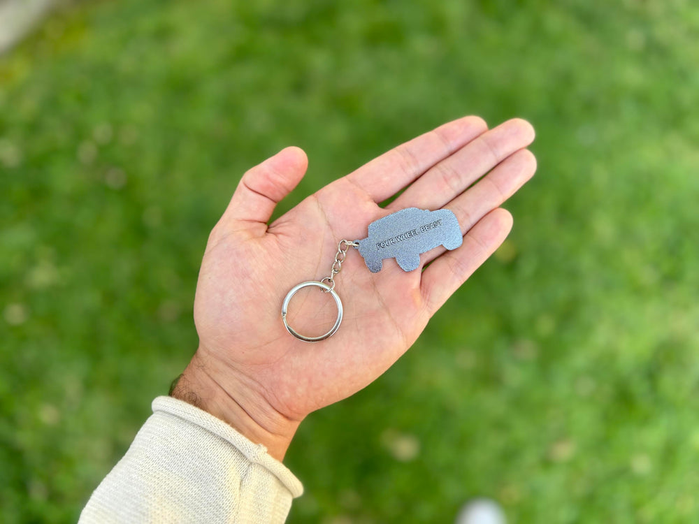 FOUR WHEEL BEAST Tacoma keychain Blue adds subtle color while remaining sturdy