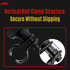 Adjustable clamp fits most steering wheels across various vehicles.