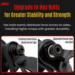 Easy installation with reinforced hex bolt clamp for secure mounting.