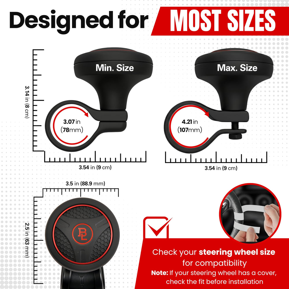 FOURING universal-fit knob spinner works across a wide range of vehicles for better control.
