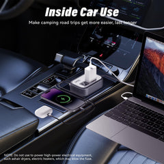 Lightweight inverter stored in the car for quick access