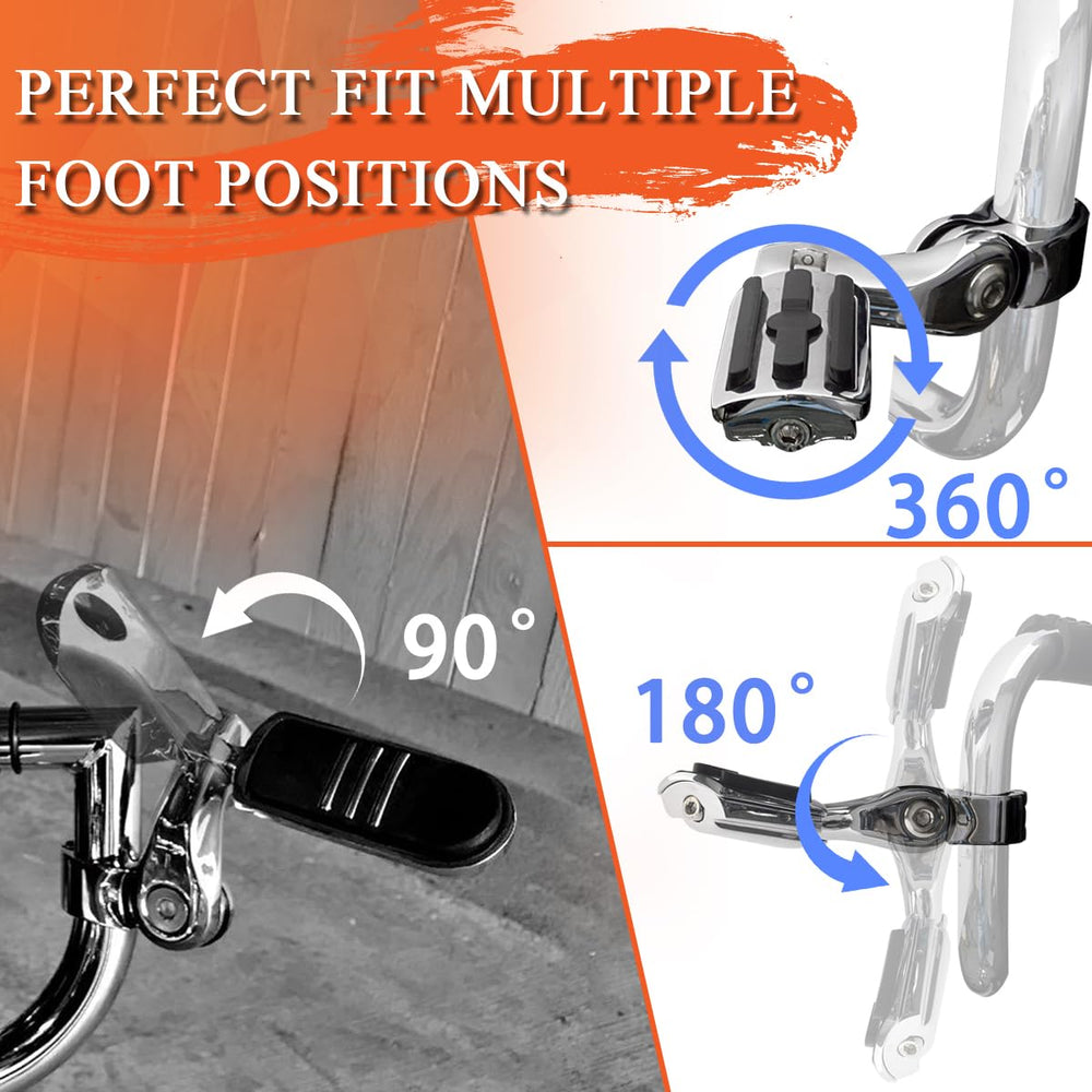 FOVPLUE footpegs surface with textured grip for secure footing.