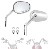 FOVPLUE left handlebar mirror with wide rear view for Harley riders.