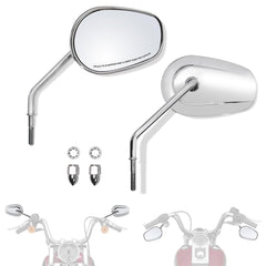 FOVPLUE left handlebar mirror with wide rear view for Harley riders.