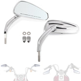 FOVPLUE handlebar mirror left side with chrome housing improves rear visibility