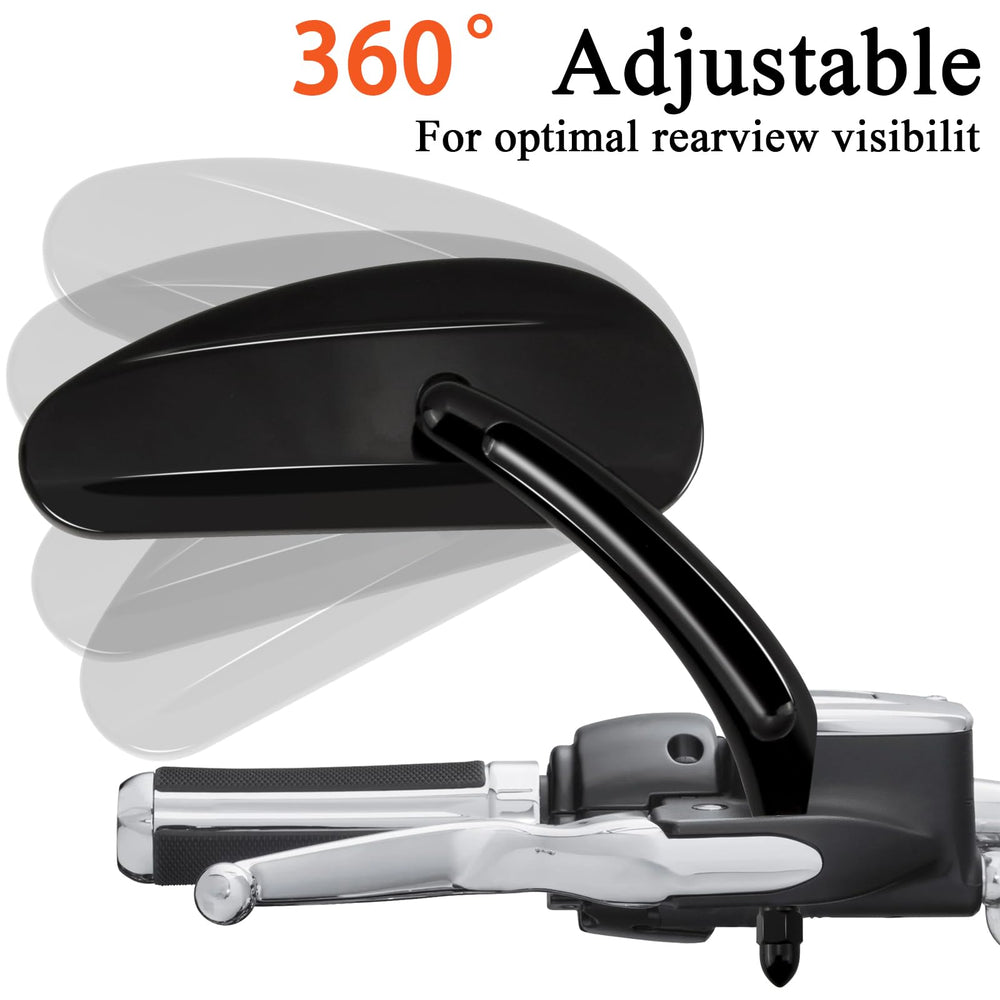 FOVPLUE teardrop mirror wide view enhances rear awareness while riding