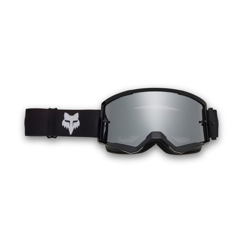 Fox Racing Main Core Mirrored Goggles in Black Spark offer wide viewport and UV protection for dirt riding