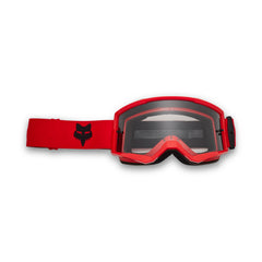 Fox Racing main motocross goggle in fluorescent red with wide viewport for clear field of view.