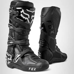 Fox Racing Motion boots on bike show close footpeg feel for precise braking and shifting.