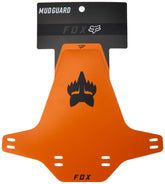 Fox Racing mud guard orange front view reduces spray on riding gear