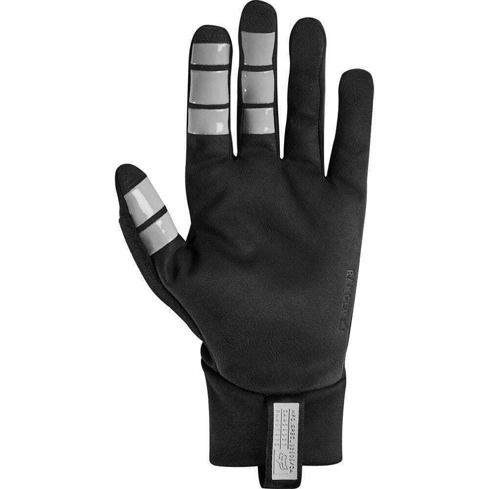 Fox Racing Ranger Fire gloves palm close-up showing water-resistant AX Suede grip