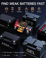 FOXWELL BT301 displays battery health metrics for quick maintenance decisions.