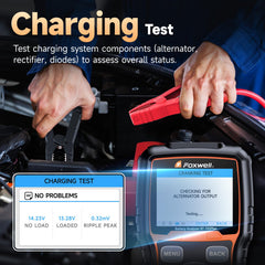 FOXWELL BT705 Plus charging test checks alternator performance in real time.