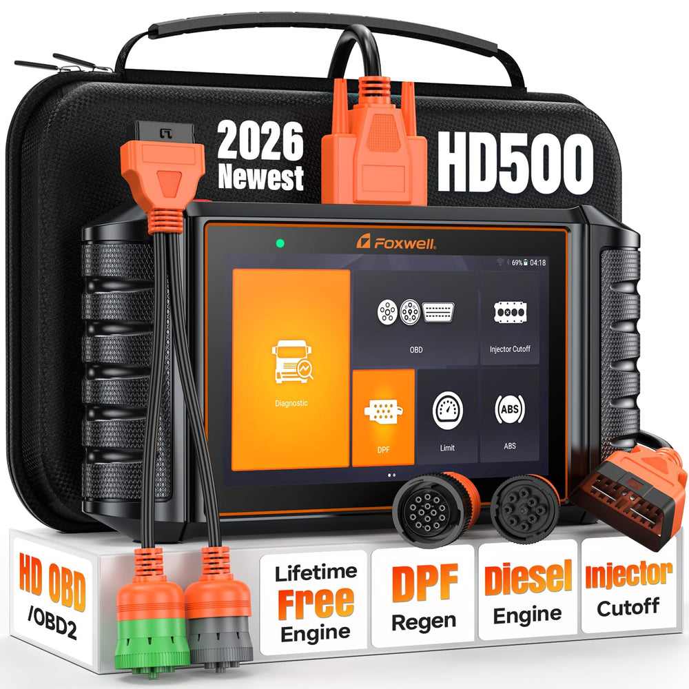 FOXWELL HD500 with DPF regeneration status for diesel trucks.