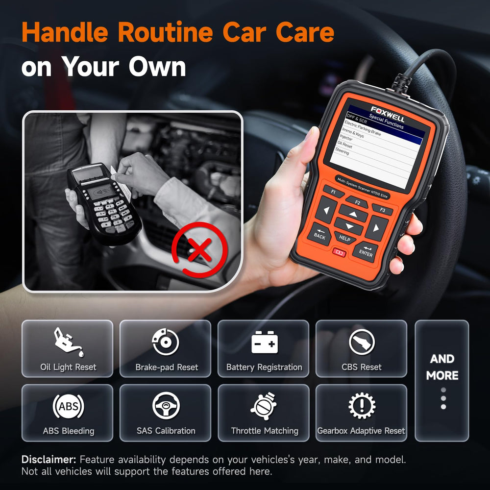 NT510 Elite includes maintenance features for DIY BMW service.