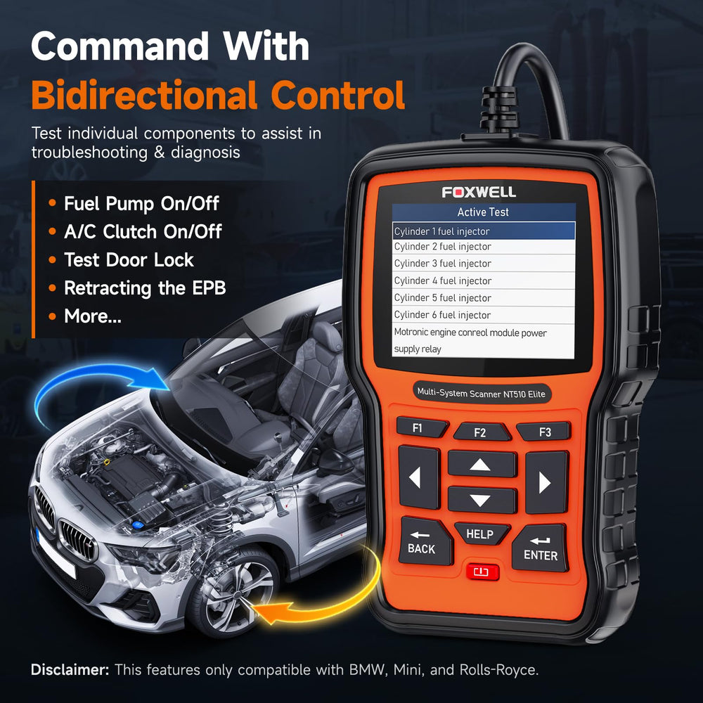 NT510 Elite offers OEM code definitions for accurate fault codes.