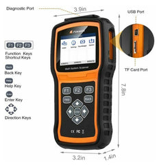 Foxwell NT530 2.8-inch color screen in a workshop setting.
