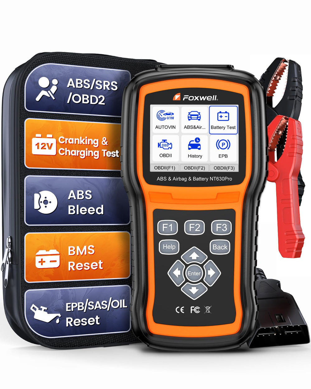 FOXWELL NT630 Pro diagnostic screen demonstrates 2-in-1 convenience.