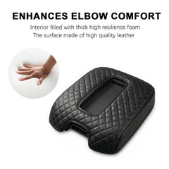 Elastic straps provide tool-free, secure installation of the FQMY console cover.