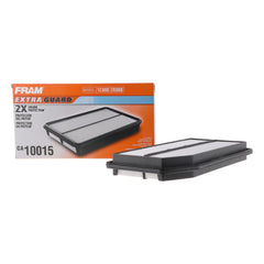 FRAM Extra Guard CA10015 air filter front-angle view guarding the engine from dust