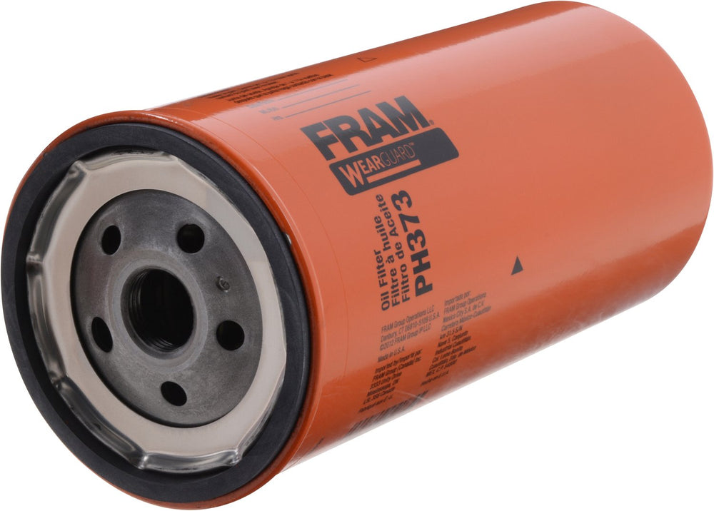 FRAM Extra Guard PH373 filter media shows cellulose-glass blend for strong dirt capture