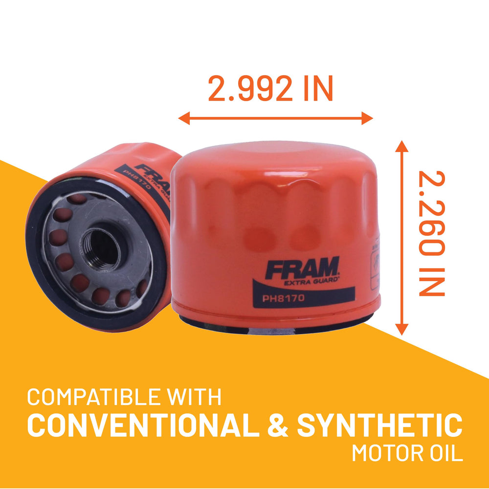 FRAM filter captures up to 95 percent of dirt particles to reduce wear