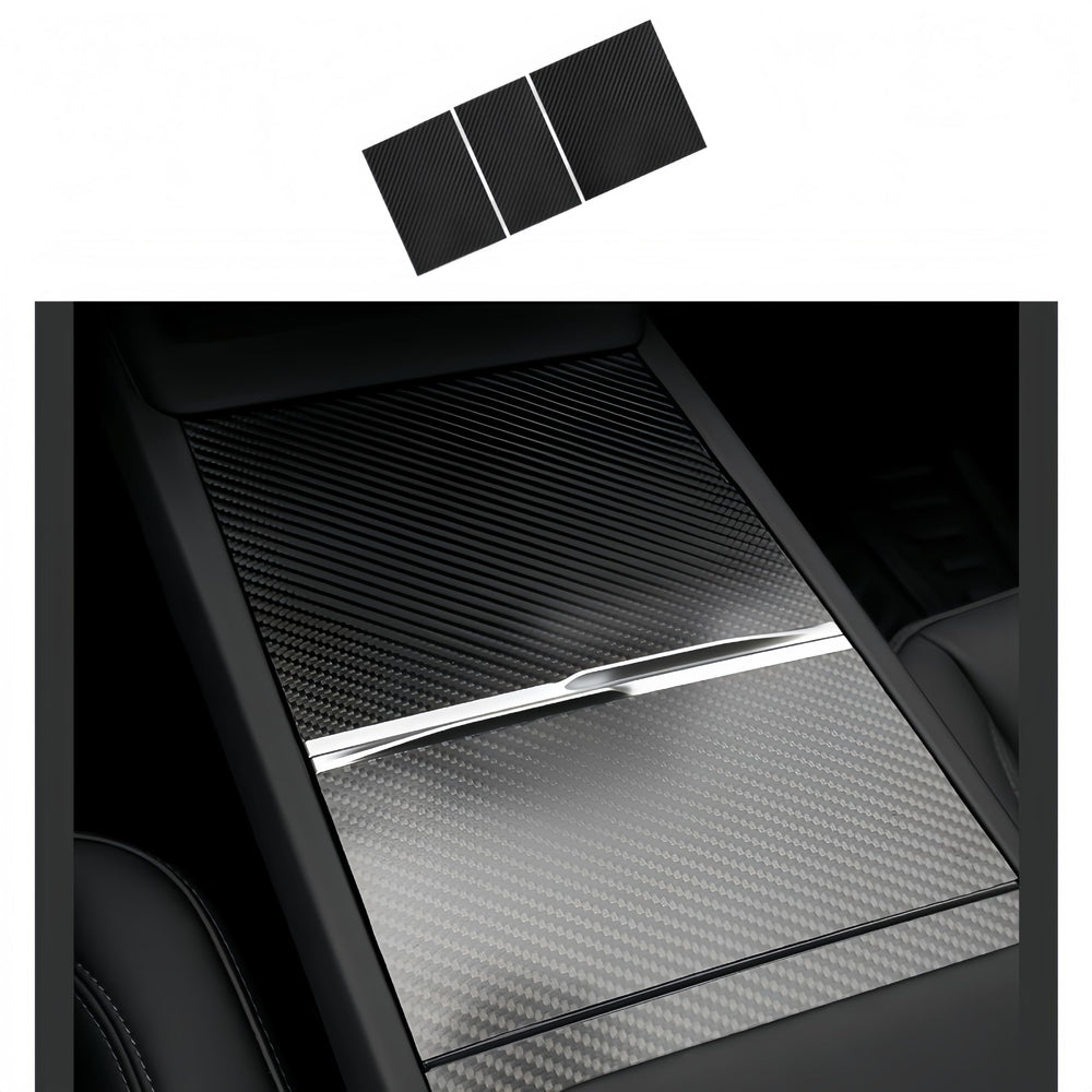 Frani center console wrap carbon fiber for Model 3 Highland, sleek interior upgrade