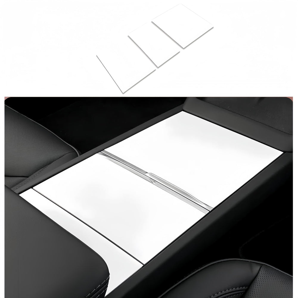 Frani center console wrap white edition on Tesla Model 3 Highland, sleek protection