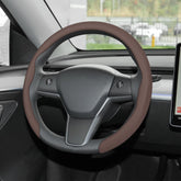 Frani Nappa leather wheel cover in cocoa brown with premium grip