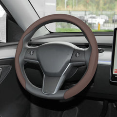 Frani Nappa leather wheel cover in cocoa brown with premium grip