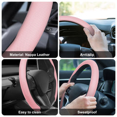 Frani steering wheel cover features snap-on installation for fast fitting.