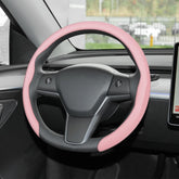 Frani Nappa leather steering wheel cover with a soft-grip surface for comfort.