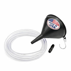 Franks Funnels transmission funnel kit ready for tight spaces and side-fill plugs.