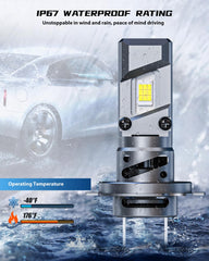 FRANXI H7 bulbs deliver 16,000 lumens for bright foreground illumination.