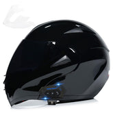 FRBRK motorcycle Bluetooth helmet front view highlights sleek design and visibility.