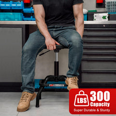 FreekyFit backrest lumbar support on shop stool for better posture