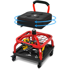 FREEKYROCK rolling shop stool with wheels enables smooth movement in tight garages.