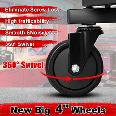 FREEKYROCK rolling stool cup holders for quick tool access