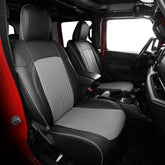 FREESOO Jeep Gladiator front seat cover in black protects upholstery with waterproof faux leather.