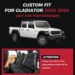 FREESOO Jeep Gladiator seat cover back view with seamless coverage.