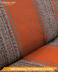 FREMONT AUTO Baja Saddle Seat Cover orange pocket front shows convenient storage options.