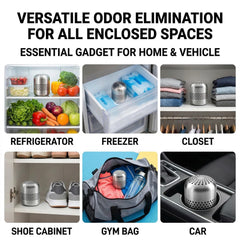Freshcore deodorizer compact unit ready for shelf, closet, or car use