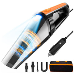 FRESMOL car vacuum with strong suction cleans seats and carpets efficiently